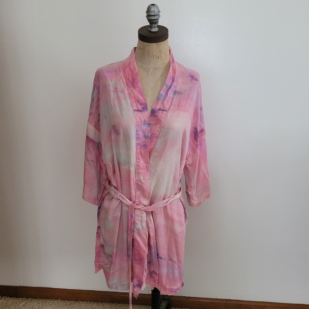 Naomi × Victoria's Secret Pink Tie Dye Lightweight Robe XS/S With Belt